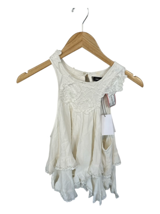 Isabel Marant Size 40 White Viscose Blend Sleeveless Flower Application Top White / 40