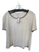 St. John Size Est L Cream & Black Wool Blend Short Sleeve Knit Top Cream & Black / Est L