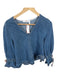 See By Chloe Size 42 Med Dark Wash Cotton Long Sleeve V Neck Denim Top Med Dark Wash / 42