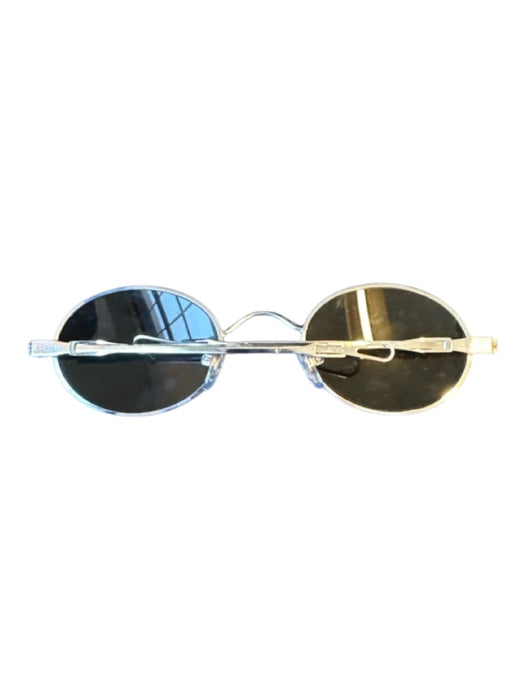 Silver Metal Oval Sunglasses Silver