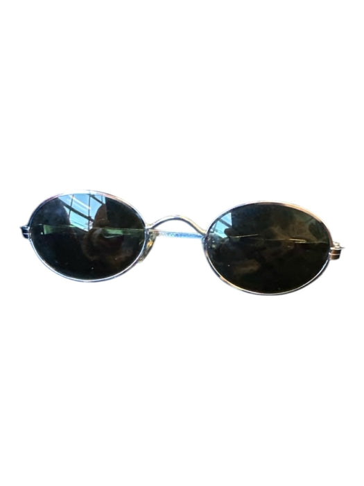 Silver Metal Oval Sunglasses Silver