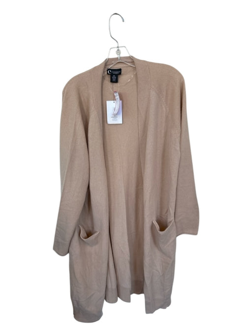 Bloomingdale's Size XXL Tan Cashmere Open Front Long Sweater Tan / XXL