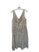 Adrianna Papell Size 12 Nude & Silver Polyester Sleeveless Sequins V Neck Dress Nude & Silver / 12