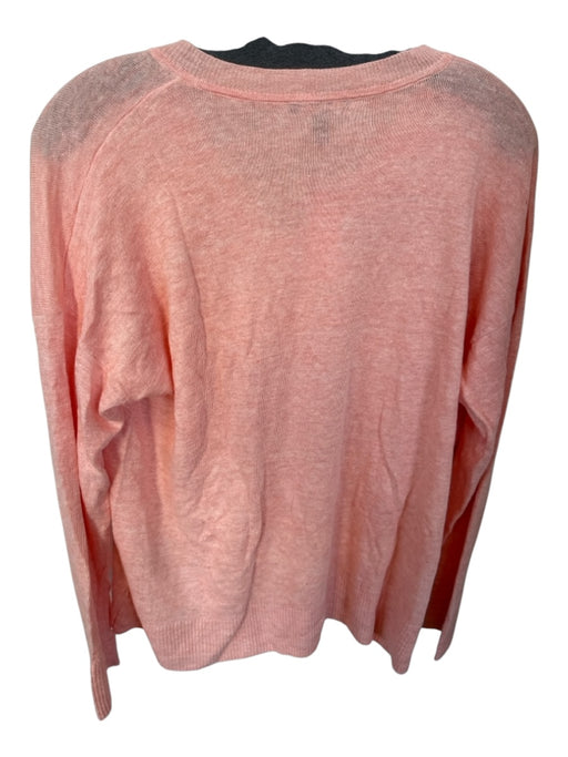 Eileen Fisher Size XS Peach Organic Linen Long Sleeve Knit V Neck Sweater Peach / XS