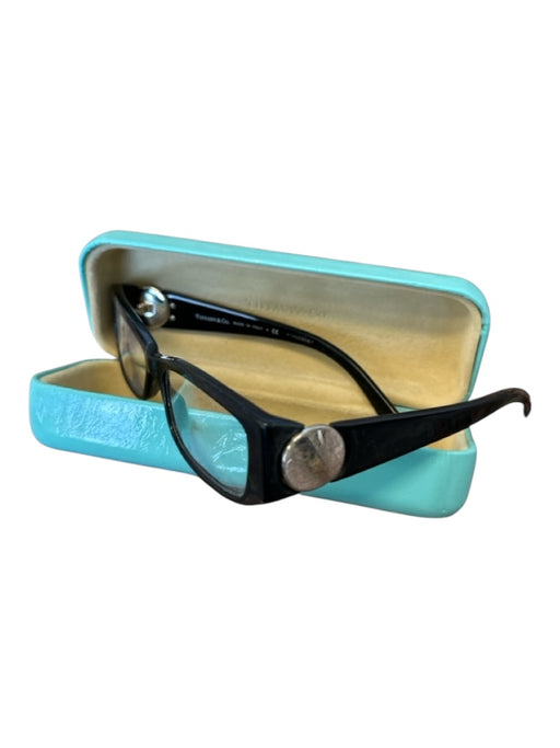 Tiffany & Co Black & Silver Sterling Silver Rectangle Eyeglass Frames Black & Silver