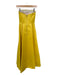 Pinko Size XS Yellow Polyester Strapless Pleated Front Pocket Gown Yellow / XS