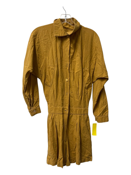 Paradised Size XS Brown Cotton Collar Half Button Half Zip Pockets Jumper Brown / XS