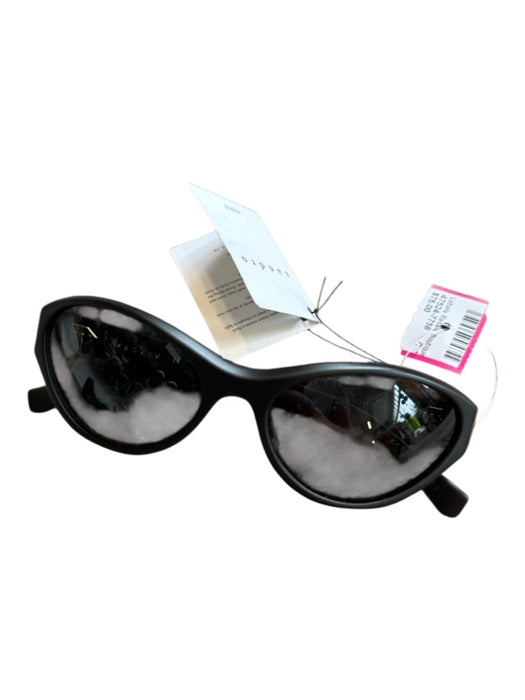 Sandra Black Plastic Oval Sunglasses Black