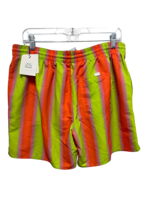 Sandro Size XXL NWT Green, Orange, Pink Polyester Blend Drawstring Swim Trunks XXL