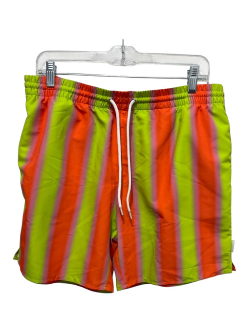 Sandro Size XXL NWT Green, Orange, Pink Polyester Blend Drawstring Swim Trunks XXL