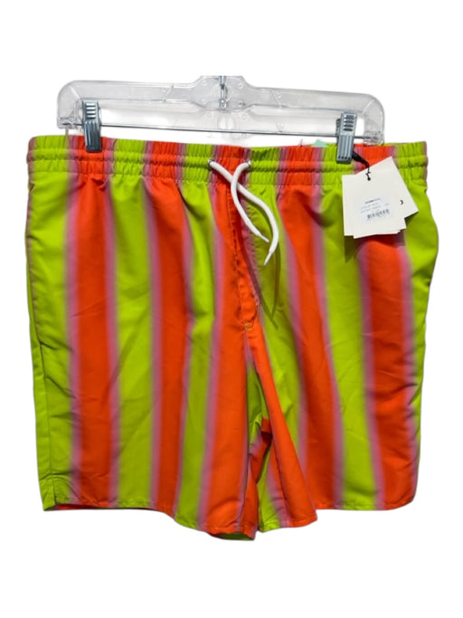 Sandro Size XXL NWT Green, Orange, Pink Polyester Blend Drawstring Swim Trunks XXL