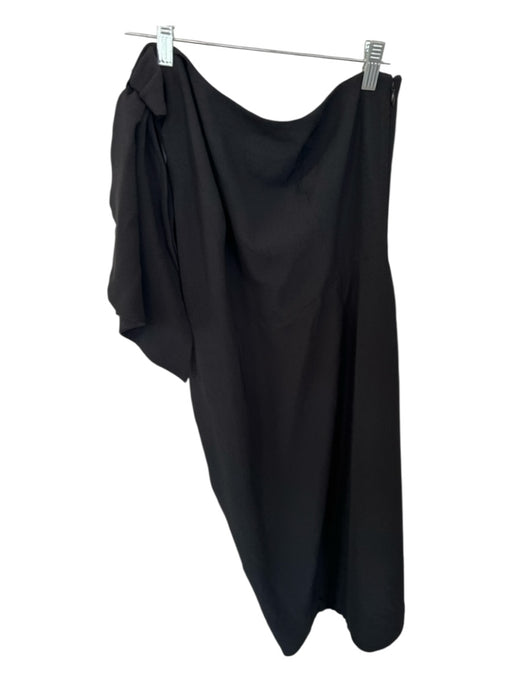 Dress the Population Size Est L Black Polyester Blend One Shoulder Bow Dress Black / Est L