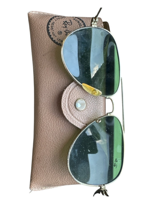 Ray Ban Green & Gold Metal Aviator Sunglasses Green & Gold