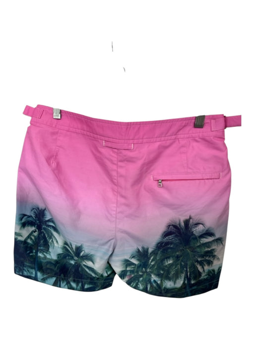 Orlebar Brown Size 30 Pink & Teal Palm Tree Men's Swim Trunks 30