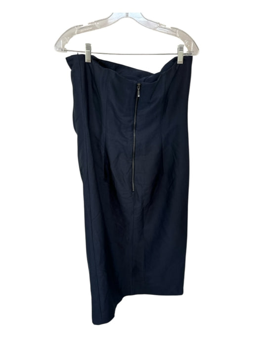 Keepsake Size XL Navy Polyester Strapless Ruffle Front Back Zip Gown Navy / XL