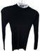 Sandro Size 1/S Black & White Viscose Long Sleeve Ruffle Collar Ribbed Top Black & White / 1/S