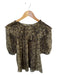 Ulla Johnson Size Est S Brown & Green Silk Short Sleeve Snake Print Top Brown & Green / Est S