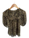 Ulla Johnson Size Est S Brown & Green Silk Short Sleeve Snake Print Top Brown & Green / Est S