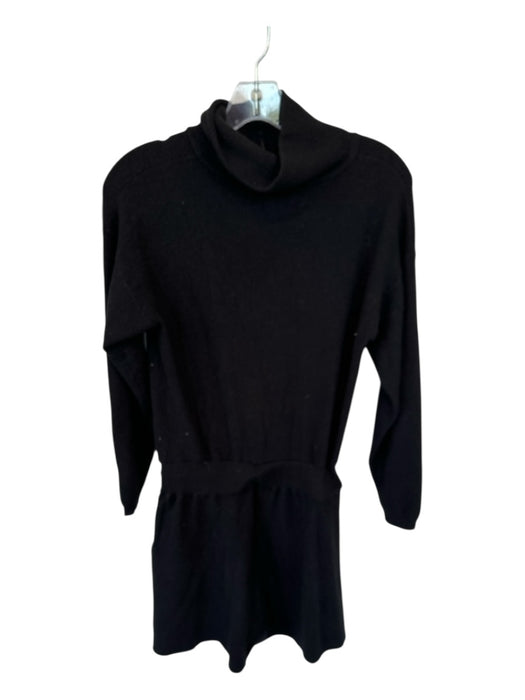 L'Academie Size S Black Long Sleeve Front Zip Drawstring Waist Romper Black / S
