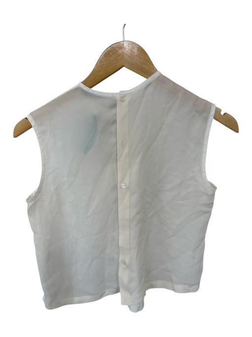 Jenny Kayne Size Est S Cream Silk & Cotton Sleeveless Back Buttons Top Cream / Est S