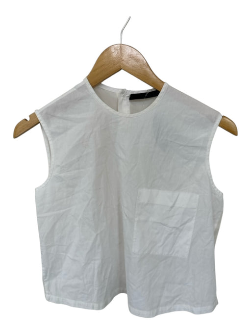 Jenny Kayne Size Est S Cream Silk & Cotton Sleeveless Back Buttons Top Cream / Est S