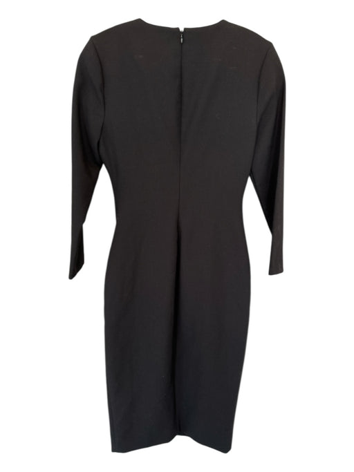 Likely Size 4 Black Polyester Blend Long Sleeve Slit Back Zip Midi Dress Black / 4