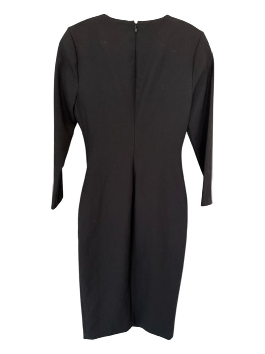 Likely Size 4 Black Polyester Blend Long Sleeve Slit Back Zip Midi Dress Black / 4