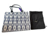 Maje Blue & White Canvas & Leather Ikat Top Handles Tote Bag Blue & White / M