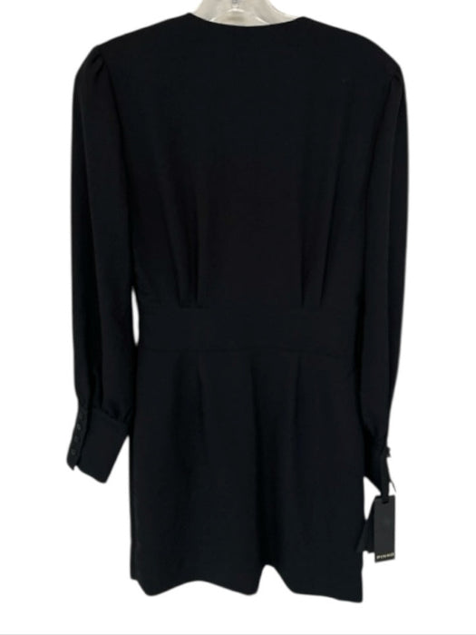 Pinko Size 38 Black Polyester Long Sleeve Front Zip Dress Black / 38