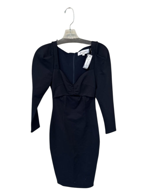 Elliatt Size XS Navy Viscose Blend Long Sleeve Sweetheart Neckline Midi Dress Navy / XS