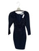 Elliatt Size XS Navy Viscose Blend Long Sleeve Sweetheart Neckline Midi Dress Navy / XS
