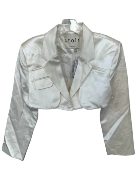 Atoir Size 4 Ivory Long Sleeve Cropped One Button Blazer Ivory / 4