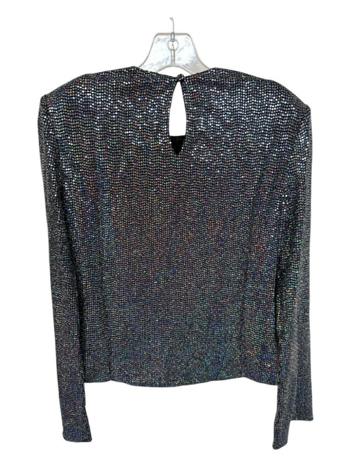 AIIFOS Size S Black & Multi Polyamide Shoulder Pads Glitter Long Sleeve Top Black & Multi / S