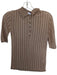Rita Row Size S Taupe Rayon Short Sleeve Knit Ribbed Collar Top Taupe / S