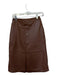 Deadwood Size 38 Brown Leather Front Pockets Snap buttons A Line Midi Skirt Brown / 38
