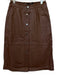 Deadwood Size 38 Brown Leather Front Pockets Snap buttons A Line Midi Skirt Brown / 38