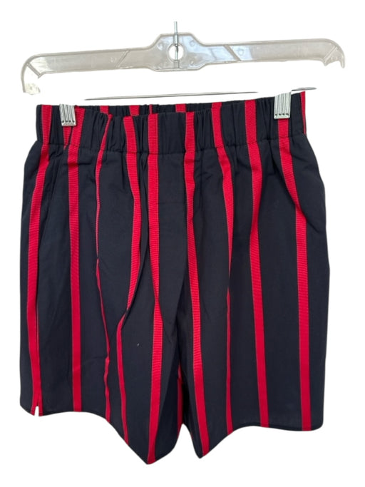 Blanca Size S/M Black & Red Cotton Blend High Waist Striped Elastic Waist Shorts Black & Red / S/M