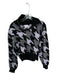 Summery Size S Purple & Black Wool Blend Knit Houndstooth Half Zip Sweater Purple & Black / S
