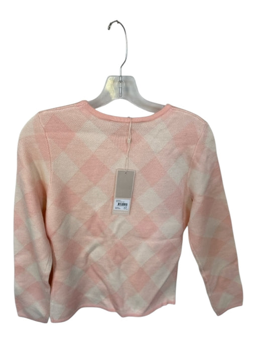 Keepsake Size M Peach Acrylic Blend Long Sleeve Checkered Knit Sweater Peach / M
