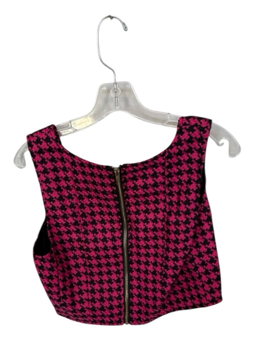 Walter Baker Size M Pink & Black Polyester Sleeveless tweed Back Zip Top Pink & Black / M