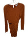 Walter Baker Size M Rust Rayon Blend Long Sleeve Gathered Side Cut Out Dress Rust / M