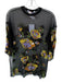 Walter Baker Size S Black & Multi Mesh Short Sleeve Embroider Detailing Top Black & Multi / S