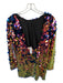 Motel Size L Black & Multi Sequin Long Sleeve Iridescent Low Back Dress Black & Multi / L