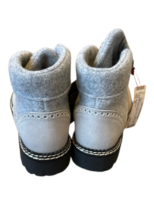 Montelliana Shoe Size 39 Gray & Red Felt & Leather Lace Up Hiking Boots Gray & Red / 39