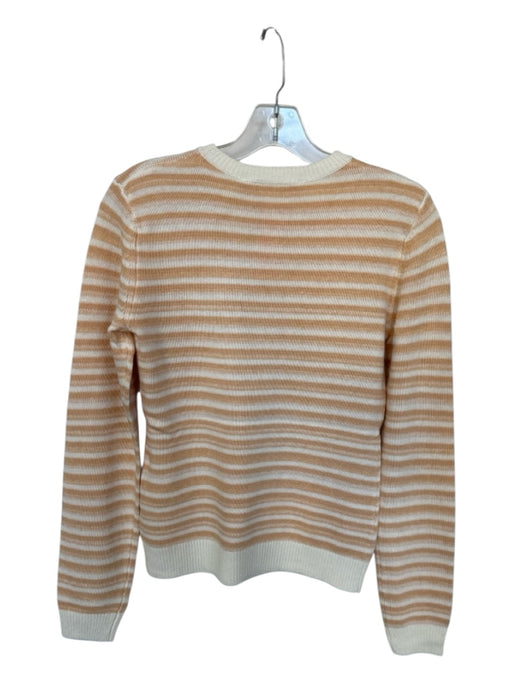 Keepsake Size M Cream & Orange Viscose Blend Long Sleeve Striped Knit Sweater Cream & Orange / M