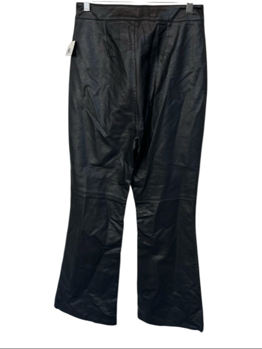 Free People Size 8 Black Vegan Leather High Waist Flare Pants Black / 8