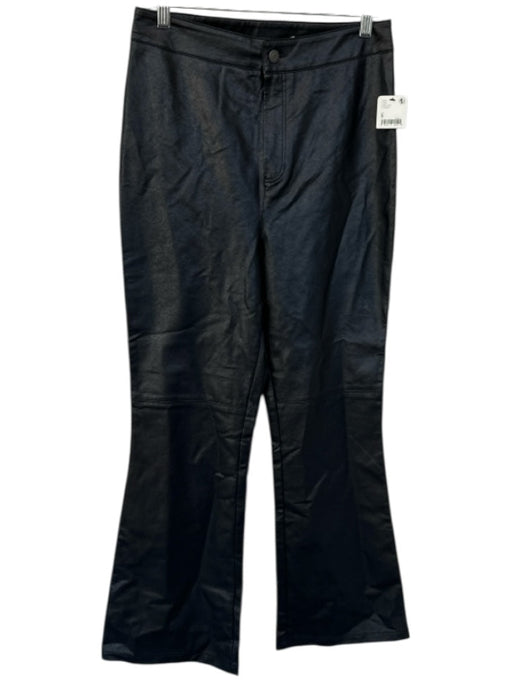 Free People Size 8 Black Vegan Leather High Waist Flare Pants Black / 8