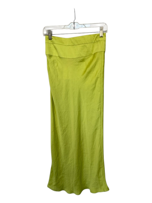 Free People Size 4 Lime Green Polyester Side Zip Maxi Skirt Lime Green / 4