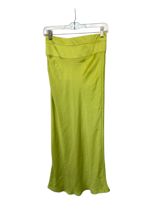 Free People Size 4 Lime Green Polyester Side Zip Maxi Skirt Lime Green / 4