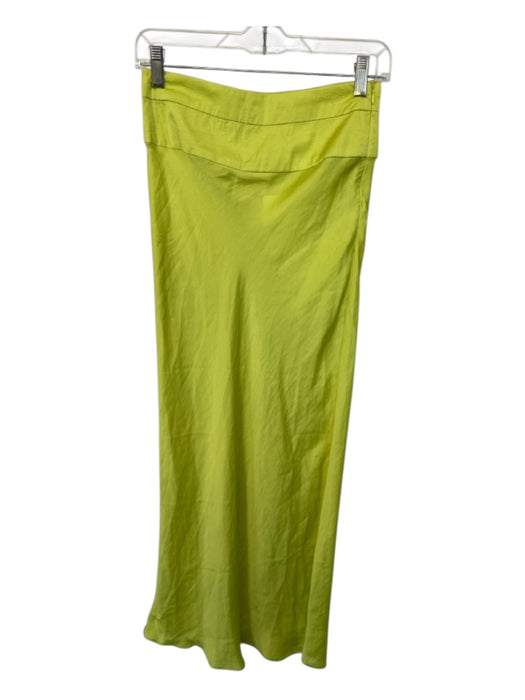 Free People Size 4 Lime Green Polyester Side Zip Maxi Skirt Lime Green / 4